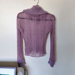 Crochet Spring Lilac turtle neck top